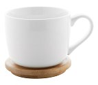 porcelain mug with bamboo plate with logo printing