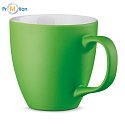 PANTHONY MAT. Mug made of hydroglazed porcelain with a volume of 450 ml, light green, logo print