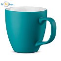 PANTHONY MAT. Mug made of hydroglazed porcelain with a volume of 450 ml turquoise, logo print