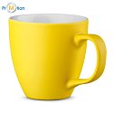 PANTHONY MAT. Hydroglazed porcelain mug with a volume of 450 ml, yellow, logo print