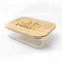 Glass box / food box with bamboo, logo print