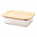 Glass box / food box with bamboo, logo print