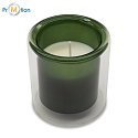 GLASEN scented candle in glass, green with logo print