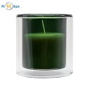 GLASEN scented candle in glass, green with logo print 2