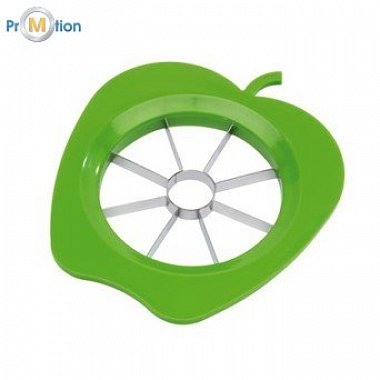 krájač na jablká, zelený s tlačou loga