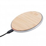 Wireless mobile phone charger made of bamboo with logo printing