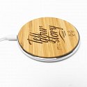 Wireless mobile phone charger made of bamboo with logo printing
