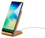 Wireless charger with mobile phone stand made of bamboo