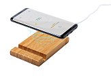 Wireless mobile phone charger made of bamboo with logo printing