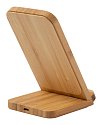 Wireless charger with mobile phone stand made of bamboo