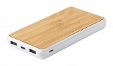 power bank wireless from bamboo with print logo