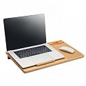 laptop and smartphone stand, bamboo, logo print 2