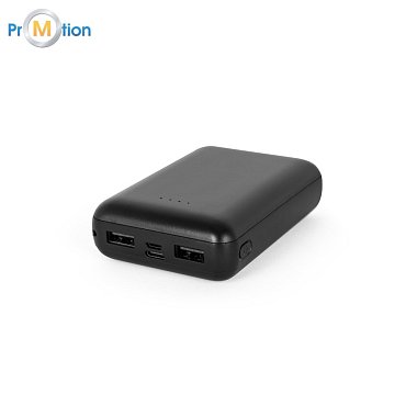 97198 LEAKEY 10. Power banka 10 000 mAh zo recyklovaného ABS (100 % rABS) Black