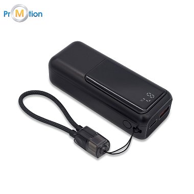 FLEXIPOWER powerbanka 10 000 mAh s rychlonabíjením, černá s tiskem loga