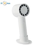 Malý prenosný ventilátor 2000 mAh so stojanom na mobil a nabíjačkou, potlač loga