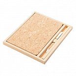 A5 cork notebook with cork pen, logo print