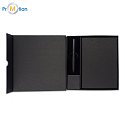 SOLENE notebook and pen gift set, black, logo print