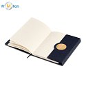 NESTOR notebook A5 made of RPET, dark blue with logo print 2