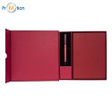 SOLENE notebook and pen gift set, burgundy, logo print