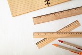 ruler made of bamboo with print logo