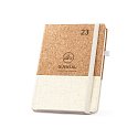 Quental A5 daily cork diary beige with logo print