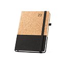 Quental A5 daily cork diary black with logo print