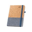Quental A5 daily cork diary blue with logo print