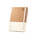 Quental B5 weekly cork diary beige with logo print