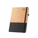 Quental B5 weekly cork diary black with logo print