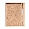 A5 cork notebook with cork pen, logo print