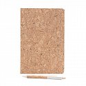 A5 cork notebook with cork pen, logo print