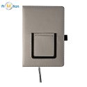 EIBAR A5 notebook with two pockets, gray with logo print 4