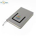 EIBAR A5 notebook with two pockets, gray with logo print 5