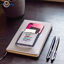EIBAR A5 notebook with two pockets, gray with logo print 7