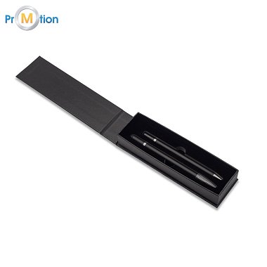 DUALIS gift writing set, black, pencil and pen with logo print