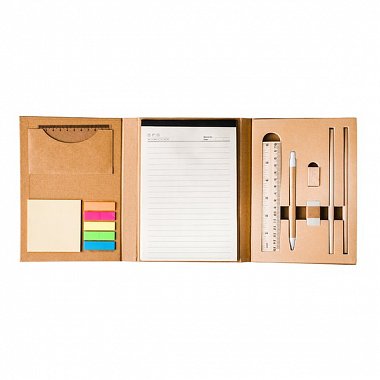 office set with ecological notebook, logo printing