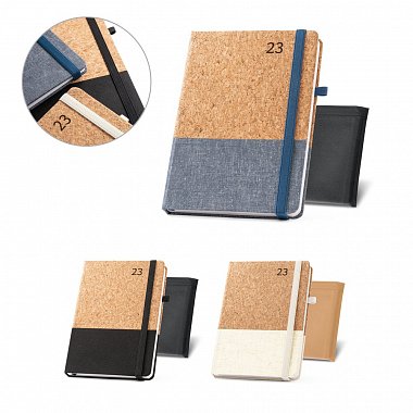 Quental A5 daily cork diary with logo print