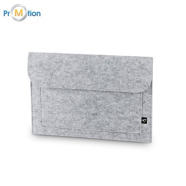 FELPY SLEEVE. Taška na notebook z recyklovanej plsti (100% rPET) šedá, potlač loga