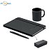 3-piece gift set in a box: mug, notepad and pen, logo print, black