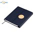 NESTOR notebook A5 made of RPET, dark blue with logo print
