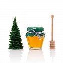 christmas honey package honey + candle gift package green