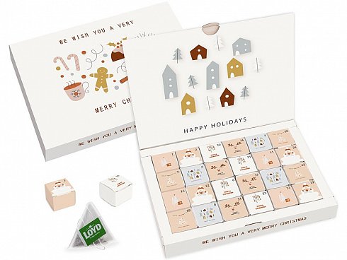 tea advent calendar with custom logo printing