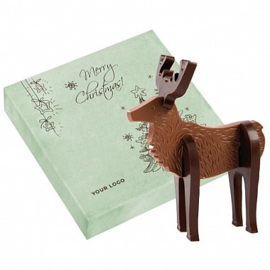 chocolate 3D reindeer with own logo