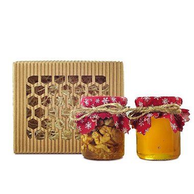 Gift set of two honeys with logo print