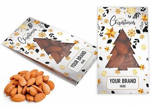 gift pack of almonds with their own print