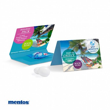 Mentos candy with a self print card