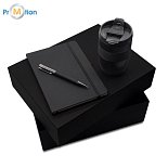 DALLAS gift set, black thermo cup, pen, notebook, logo print