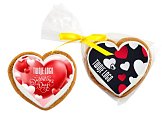 Gingerbread heart with logo printed