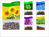 Darčekové balenie semienok slnečnice, nezábudky, štvorlístka, žeruchy a macošky