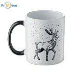 Christmas ceramic mug 300ml black, logo print